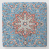Vibrant Persian Vintage Rug Turquoise ストーンコースター (正面)