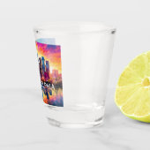 Vibrant Philadelphia Cityscape Abstract Art ショットグラス (右)