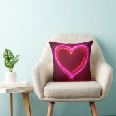 Vibrant Pink Abstract Heart Throw Pillow 16x16 | M クッション (椅子)