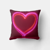 Vibrant Pink Abstract Heart Throw Pillow 16x16 | M クッション (裏面)