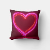 Vibrant Pink Abstract Heart Throw Pillow 16x16 | M クッション (正面)