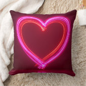 Vibrant Pink Abstract Heart Throw Pillow 16x16 | M クッション (ブランケット)