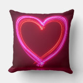 Vibrant Pink Abstract Heart Throw Pillow 16x16 | M クッション (正面)