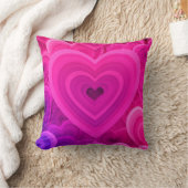 Vibrant Pink Abstract Heart Throw Pillow – Modern  クッション (ブランケット)