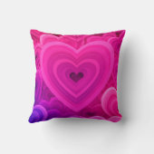 Vibrant Pink Abstract Heart Throw Pillow – Modern  クッション (裏面)