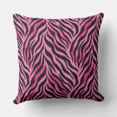 Vibrant Pink and Black Zebra Print クッション (裏面)