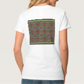 Vibrant Pink and Green Abstract Fabric Art Tシャツ (裏面)