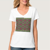 Vibrant Pink and Green Abstract Fabric Art Tシャツ (正面)