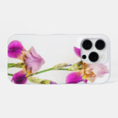Vibrant pink and purple iris iPhoneケース (裏面横)