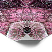 Vibrant Pink and Purple Mandala Web Pattern ポスター (角)