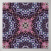 Vibrant Pink and Purple Mandala Web Pattern ポスター (正面)