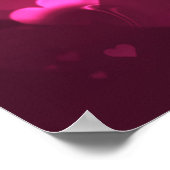 Vibrant Pink and Red Bokeh Hearts of Love ポスター (角)