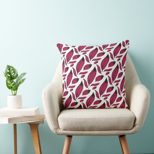 Vibrant Pink Feather Pattern クッション (椅子)