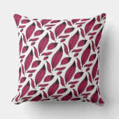 Vibrant Pink Feather Pattern クッション (正面)
