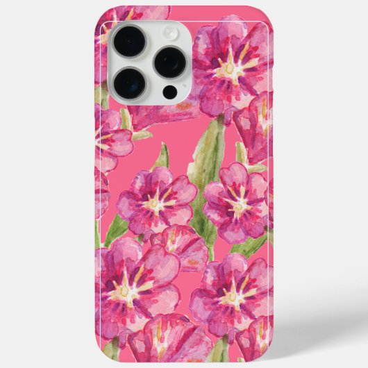 Vibrant Pink Floral Bloom' iPhone 15 Pro Max ケース Case-Mate iPhoneケース (裏面)