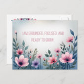 Vibrant Pink Floral Embracing Growth Affirmation ポストカード (正面/裏面)