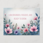 Vibrant Pink Floral Embracing Growth Affirmation ポストカード (正面)