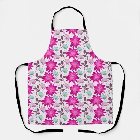 Vibrant Pink Floral Pattern | Bold Modern Flowers  エプロン (正面)