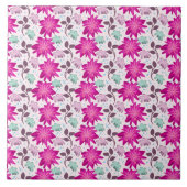 Vibrant Pink Floral Pattern | Bold Modern Flowers  タイル (正面)