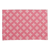 Vibrant Pink Floral Pattern with Geometric Flowers 枕カバー (正面右)