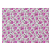 Vibrant Pink Floral Pattern With Magenta Flowers テーブルクロス (正面(横))