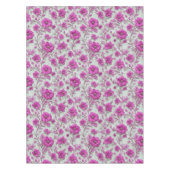 Vibrant Pink Floral Pattern With Magenta Flowers テーブルクロス (正面)
