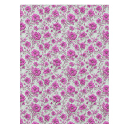 Vibrant Pink Floral Pattern With Magenta Flowers テーブルクロス