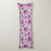 Vibrant Pink Floral Pattern With Magenta Flowers ボディピロー (裏面 (縦))