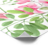 Vibrant Pink Flower Bridal Shower Welcome Sign ポスター (角)