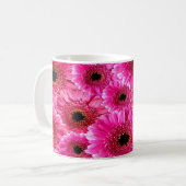 Vibrant Pink Gerbera Daisy Pattern Mug | Bold Flor コーヒーマグカップ (正面左)