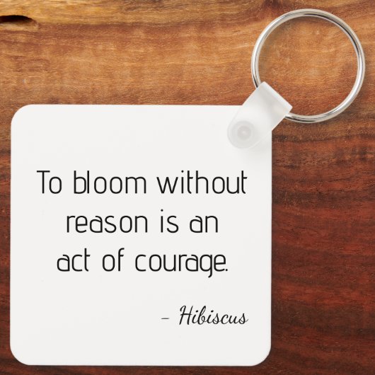 Vibrant pink hibiscus pixel art キーホルダー (裏面)