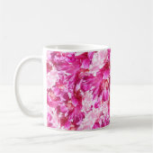 Vibrant Pink Peony Floral Classic Mug コーヒーマグカップ (左)