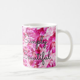 Vibrant Pink Peony Floral Classic Mug コーヒーマグカップ