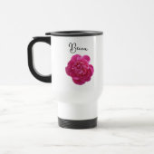 Vibrant Pink Peony Flower Personalized トラベルマグ (左)