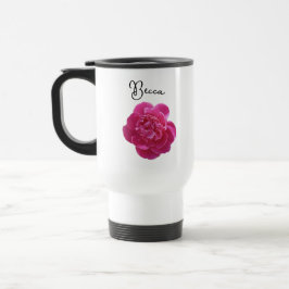 Vibrant Pink Peony Flower Personalized トラベルマグ