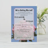 Vibrant Pink Rose Bouquet & Blue Sky Summer  招待状 (スタンド正面)