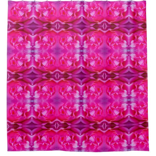 Vibrant pink rose petals L-size floral pattern シャワーカーテン (正面)