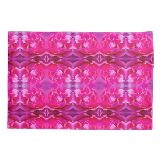 Vibrant pink rose petals L-size floral pattern 枕カバー (裏面)