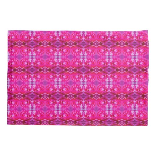 Vibrant pink rose petals M-size floral pattern 枕カバー (裏面)