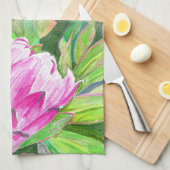 Vibrant Pink South African Protea Kitchen Towel キッチンタオル (四つ折り)