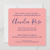 Vibrant Pink Sunset Dreamy Fantasy Landscape 招待状 (裏面)