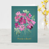 Vibrant Pink Watercolor Floral Thank You Card カード (黄色い花)