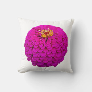 Vibrant Pink Zinnia Flower Throw PilloThrow Pillow クッション