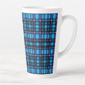 Vibrant Plaid Tartan Pattern Fabric カフェラテマグ (右)