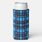 Vibrant Plaid Tartan Pattern Fabric スリム缶クーラー (Seltzer正面)