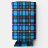 Vibrant Plaid Tartan Pattern Fabric スリム缶クーラー (裏面)