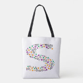 Vibrant Polka Dot Letter S モノグラムトートバッグ | トートバッグ (裏面)