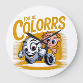 Vibrant Pop Art Cartoon Wall Clock ラージ壁時計