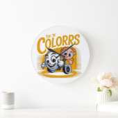 Vibrant Pop Art Cartoon Wall Clock ラージ壁時計 (ホーム)