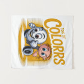 Vibrant Pop Art Cartoon Wall Tapestry タペストリー (正面(横))